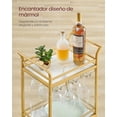 thumbnail image 3 of VASAGLE Carrito de 3 Niveles, Carro de Cocina Dorado, para Espacios Pequeños, con Ruedas, con Pasamanos, Cocina, Comedor, Baño, Salón, Bar, Dorado Pálido MLRC101A01, 3 of 6