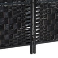 thumbnail image 2 of Yardi Yarda 6 Panel Folding Privacy Screen, 6FT Tall Portable Wicker Weave Partition Wall Divider, Room Divider for Indoor, Black, 2 of 8