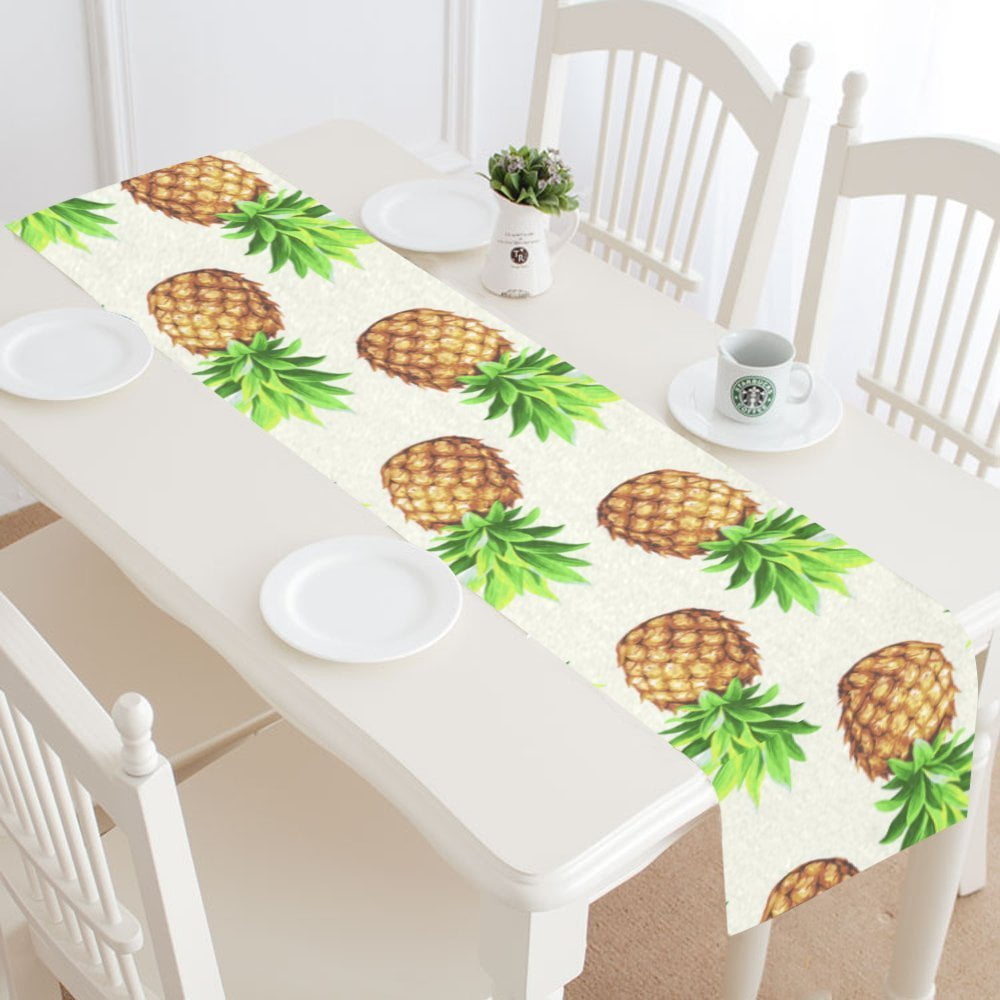 MYPOP Tropical Pineapple Table Runner Home Decor 14x72 Inch, Fruit