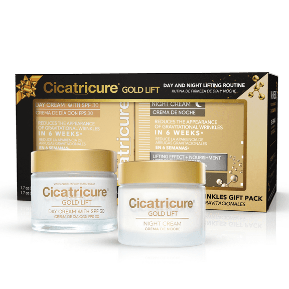 Cicatricure Gold Lift Anti-Gravitational Wrinkles Gift Pack of Day and Night Moisturizing Creams, 1.7 oz