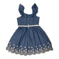 thumbnail image 2 of Zunie Girls Chambray Embroidered Eyelet Detail Sundress Blue, Size M 7/8, 2 of 2