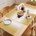 thumbnail image 5 of Morocco Yellow Placemats Set of 4 Geometric Abstract Plaid Gradient Place Mats Indoor Wipeable Table Mats Washable Cloth Dining Table Placemats for Kitchen Holiday Party Home Decor 13x19 Inch, 5 of 9