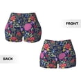 thumbnail image 3 of Rocae Floral for Women's Quick-Dry Running Shorts,Ladies Active Athletic Apparel Yoga Workout Gym Running Volleyball Spandex Shorts Large, 3 of 9