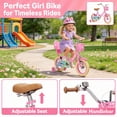 thumbnail image 4 of Korimefa Girls Bike for 3-9 Years Old Kids, 12 14 16 inch Kids Bike with Training Wheels, Basket and Doll Seat, Children Bicycles with Handbrake, Pink, 4 of 17