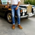 thumbnail image 6 of The Western Shops Mens Embossed Crocodile Ostrich Print Leather Lace Up Shoe, 6 of 6