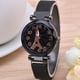 thumbnail image 5 of Agite el mismo tipo de reloj de mujer con piedra magnética con reloj de estrella magnética con correa de malla de espejo de diamantes, 5 of 5