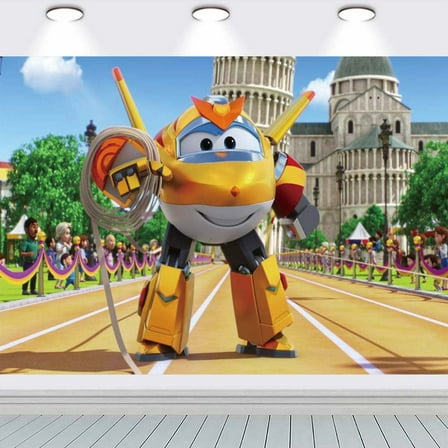 Super Wings school Taspestry Wall Decor Birthday Banner Backdrop Background Party Supplies Poster Fans