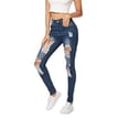thumbnail image 3 of Fjofpr Sale Deal Ripped Jeans for Women Plus Size Women Color Blue Hole High Flares Ankle Fashion Pants Trouser, 3 of 7