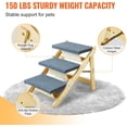 thumbnail image 4 of Wood Pet Stairs/Pet Steps, 2-in-1 Foldable Wooden Dog Stair for Beds, Sofa and Cars, Dog Stairs & Ramp with 3 Steps for Small Medium Large Pet, up to 150 lbs, 4 of 23