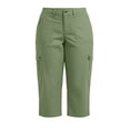 thumbnail image 5 of Qzwdhjm Womens Plus Size Capris Straight Leg Cargo Pants for Summer Outdoor Elastic Waist Capri Pants Classic Fit Going Out Trousers with Pockets, 5 of 8