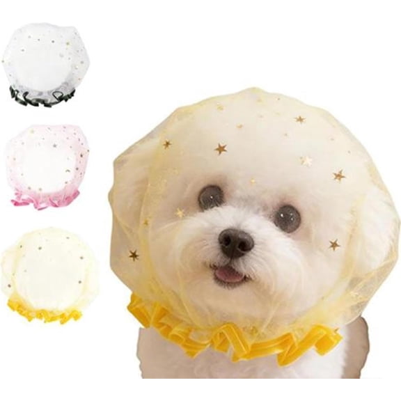 Dog Mesh Head Cover, Dog Net Mesh Face Cover, Breathable Meshs No-Eat Adjustable Quick-Release, Dogs Pet Anti-Scavenging Muzzle, for Gathering Outdoor Activities Summer Park Walk