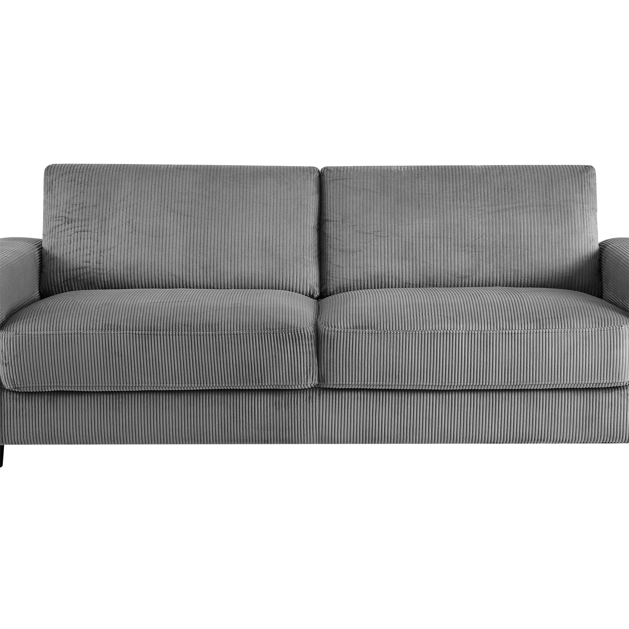 Modern Contemporary Upholstered Corduroy Plush Tufted Sofa, Grey