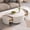 White, variant on YWEN Modern Round Movable Coffee Table with Casters, 2 Drawers, Marble Pattern Sintered Stone Top, 29.5"