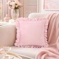 thumbnail image 7 of Kojanyu Ruffle Throw Pillow Cover, Solid Color Decorative Cushion Case, Romantic Ruffled Pillow for Sofa Bed Decor and Living Room Accent., 7 of 7