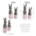 thumbnail image 2 of VHC Brands Spring in Bloom Wooden Cone Bunnies w/Pink Base Set of 2 Sizes 2.75x9.45 and 2.75x7.5, Spring Decorations, Home and Table Decor, Spring and Easter Figurines, 2 of 4