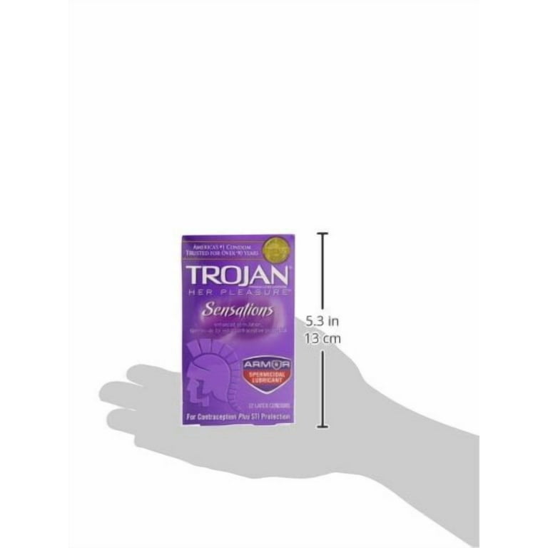 Trojan Her Pleasure Sensations Spermicidal Lubricated Condoms, 12ct HSA/FSA  Eligible - Walmart.com