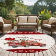 thumbnail image 5 of Valentine's Day Washable Round Area Rug 7 ft, Red Pink Rose Truck Plaid Love Heart, Soft Non Slip Rugs Stain Repellent Indoor Felt Carpet for Living Dining Room Bedroom Home Office, 5 of 9