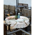 thumbnail image 2 of nqOlkjepod Vintage Floral Bicycle Outdoor Tablecloth with Umbrella Hole & Zipper, Spring Farmhouse Bird Wood Round Table Cover 54 Inch, Dining Waterproof Table Cloth Protector for Patio/Party/Picnic, 2 of 7