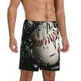 thumbnail image 2 of Pofeuu Baseball Breaking Glass Print Men's Soft Woven Elastic Waistband Sleep Pajama Short-Large, 2 of 6