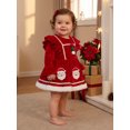 thumbnail image 4 of Cjfdfy Newborn Baby Girls Christmas Outfit Romper Dress Santa Claus Gingerbread Man Embroidery Long Sleeve Velvet Bodysuit With Headband Christmas Holiday Outfit 0-18M, 4 of 9