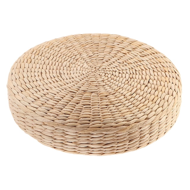 GROWTH TANK Coussin Tatami Rond en Paille Tressée Pouf de Sol Tapis de Siège de Méditation 45x45 cm