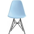 thumbnail image 3 of 2xhome Set of 4 Blue Modern Industrial Molded Shell Assembled Chairs Chrome Wire Black Metal Eiffel Side Armless No Arms With Back DSW for Desk Work Office Dining Living Kitchen Bedroom Home, 3 of 3