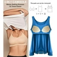 thumbnail image 3 of ANYFIT WEAR Plus Size Camisole with Built in Bra Padded Tank Tops for Women Flowy Sleeveless Summer Tops with Lace Hem Navy,S, 3 of 7