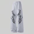 thumbnail image 6 of CONZONE Men's Baggy Sweatpants Gothic Wide Leg Pants for Men Trendy Elastic Waist Graphic Y2K Soft Streetwear Joggers With Pocket, 6 of 6