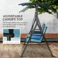 thumbnail image 4 of 2 Person Porch Swing with Canopy, Storage Table, Cup Holder, Blue, 4 of 7