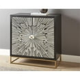 thumbnail image 2 of Steve Silver Amika Black and Ivory 2-Door Sunburst Wood Accent Cabinet, 2 of 6