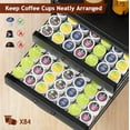 thumbnail image 6 of Coffee Syrup Rack Organizer - 4-Tier 8 Syrup Wine Bottles Stand with 82 Storage Drawer for K-Cups, Coffee Pod Holder for Countertop, Bar Station, Kitchen, Black, 6 of 9