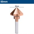 thumbnail image 5 of 3 Flutes Countersink Drill Bit 50mm HSS Metal Hole Drilling Tool 90 Degree HSS Chamfering Tool, 5 of 5