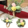 thumbnail image 2 of TIELUTT Easter Napkin Rings Handmade Wooden Easter Bunny Rabbit Napkin Rings Spring Floral Rattan Napkin Workbench Wooden Vice Wooden Work Table with Vice Rubber Fist Clamp Will to Power Arch Frame C, 2 of 5