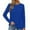 Blue Tops, variant on Htigea Long Sleeve Shirts for Women Casual Crew Neck Basic Fall Tops Loose Fit Comfy Pullovers White M
