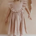 thumbnail image 3 of MesaSe Bébé Fille Robe Coton Lin Volant Sans Manches Casual Party Princesse Robes Enfant Été Robe Soleil, 3 of 10