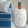 thumbnail image 6 of JONATHAN Y Tree of Life 18" Ceramic Garden Stool, White, 6 of 6