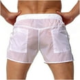 thumbnail image 5 of Nmnitkp Mens Swim Trunks Comfortable Fit Faddish Solid Shorts With Pocket Quick-Dry Fabric Men Swim Shorts UPF 50+ Sun Protection Swimtrunks White,XL, 5 of 7