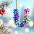 thumbnail image 4 of U Snowflake Series 2D Acrylic Backpack Car Pendant Decoration Ornament Alphabet Design U, 4 of 5