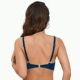 thumbnail image 5 of ORT Women's Twist Front Bikini Top V Neck Padded Swimsuit Top Adjustable Spaghetti Straps Bathing Suit Tops(Blue,S), 5 of 9