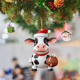thumbnail image 3 of Adornos para árbol de Navidad Adornos navideños Vaca baloncesto Adornos acrílicos para árbol de Navidad Adornos anuales Adornos vaca baloncesto Para colocar en el árbol de Navidad, 3 of 5