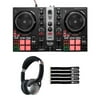 Hercules DJCONTROL INPULSE 200 MK2 2-Channel DJ Controller with Professional Over-Ear DJ Headphones Package