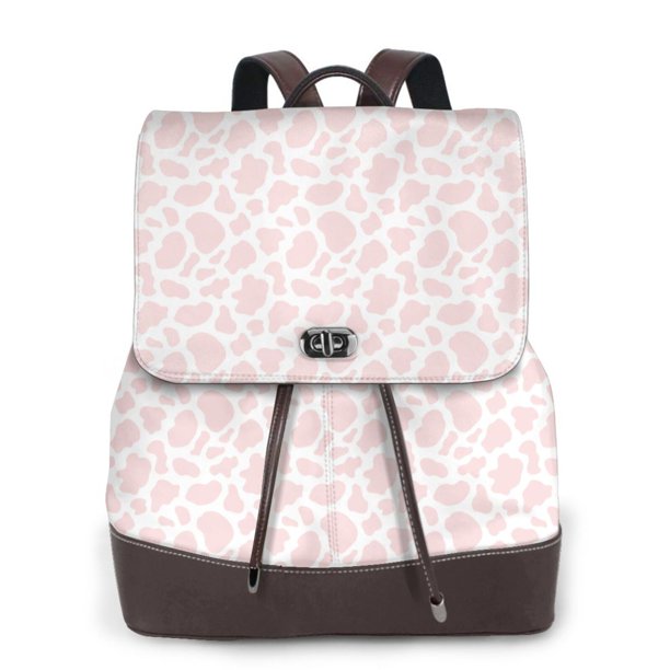 Disketp Cow 1 Mochila de Cuero para Mujer, Bolso de Espalda Antirrobo con Estilo para Viaje, Trabajo y Uso Diario