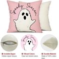 thumbnail image 6 of Halloween Pillow Covers 18x18 Ghost Halloween Pillow Covers Decorations Pink Halloween Pillows Decorative for Halloween Home Decor for Sofa 21, 6 of 6