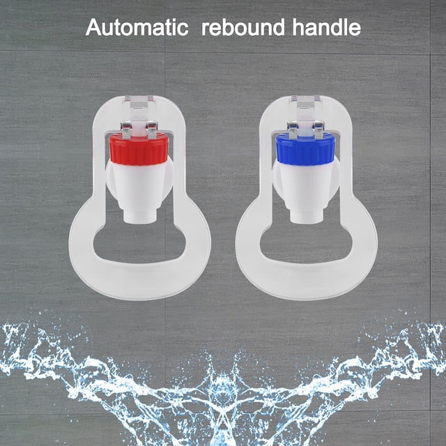 Unique Bargains 2pcs en Plastique Refroidisseur d'Eau Robinet Pousser Type Poignée Ajustement Boisson Distributeur d'Eau Robinet Remplacements Rouge / Bleu