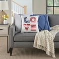 thumbnail image 4 of Holiday Pillows Love Americana 18" x 18" White Indoor Throw Pillow, 4 of 5