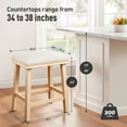 thumbnail image 6 of MF Studio 24" Counter Height Bar Stool Set of 3, PU Leather Padded Seat with Solid Wood Legs, White, 6 of 6