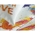 thumbnail image 4 of Ambesonne Live Laugh Love Quilted Bedspread Set 3 Pcs, Joyful Words, Queen Size, Multicolor, 4 of 5