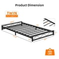 thumbnail image 3 of 6 Inch Twin Bed Frames No Box Spring Needed,Heavy Duty Metal Twin Platform Bed Frame with Wavy Pattern,Twin Bed Frame with Steel Slat Support, Mattress Foundation,Noise Free,Easy Assembly,Black, 3 of 9