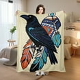 thumbnail image 2 of Raven Feather Wall Hanging Inspired Flannel Blanket Soft Warm Comfortable For Sofa Bed Travel Camping Living Room Office Chair Polyester Fiber Gift For Family Or Friends, 2 of 10