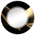 thumbnail image 2 of Designart "Surreal Tides in Gold and Black IV" Fractals Round Wall Mirror - Modern Oval Printed Decorative Oversized Mirror - Multiple Color Options, 2 of 4